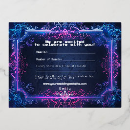 Cyber-middeleeuwse Fusion Wedding RSVP Kaart REAL 