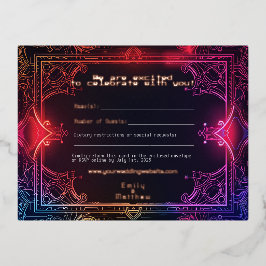 Cyber-middeleeuwse Fusion Wedding RSVP Kaart REAL 