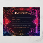 Cyber-middeleeuwse Fusion Wedding RSVP Kaart REAL  (Voorkant)