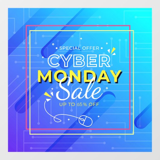 Cyber Monday Aanpasbare Procentuele Korting Verkoo Raamsticker (Vel)