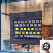 Cyber Monday aanpassen tot XX% korting banner Raamsticker (Cafe Raam)