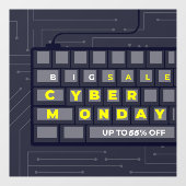 Cyber Monday aanpassen tot XX% korting banner Raamsticker (Vel)