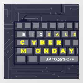 Cyber Monday aanpassen tot XX % korting banner Raamsticker