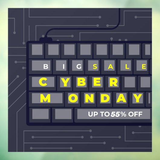 Cyber Monday aanpassen tot XX% korting banner Raamsticker (Vel 3)