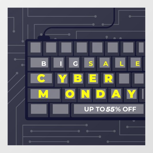 Cyber Monday aanpassen tot XX % kortingbanner Raamsticker (Vel)