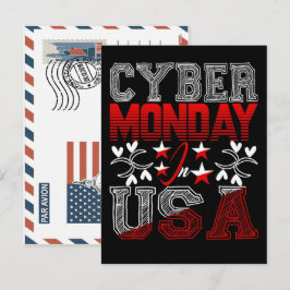 Cyber monday in usa sales event hand-drawn design feestdagenkaart
