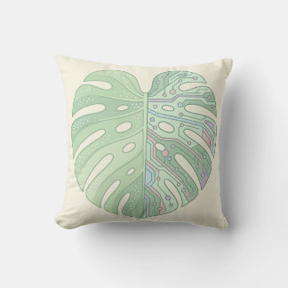 Cyber Monstera Printplaat Kussenblad — T Kussen