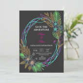 Cyber-Nature: Levendig Neon Bloem Frame Kaart (Staand voorkant)