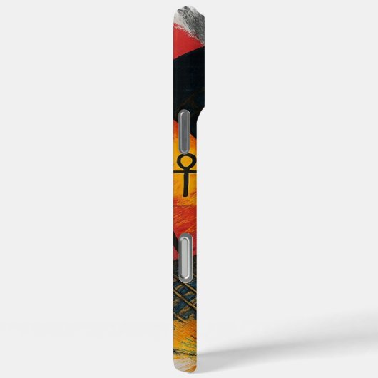 Cyber Nefertiti iPhone Case - Egyptische Neon Tech (Achterkant / Rechts)