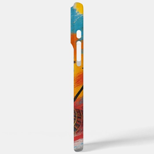 Cyber Nefertiti iPhone Case - Egyptische Neon Tech (Achterkant / Links)