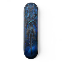 Cyber Neon Draak Skateboard Deck - Origineel 3D