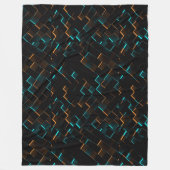 Cyber Neon Geometrische Kunst Dekken Fleece Deken (Voorkant)