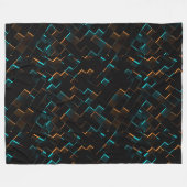 Cyber Neon Geometrische Kunst Dekken Fleece Deken (Voorkant (Horizontaal))