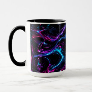 Cyber Neon Obsidiaan Morgen Koffiemok Aesthetisch Mok