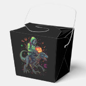 Cyber Neon Skeleton Riding Robo Dino – Halloween Bedankdoosjes (Voorkant)