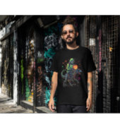 Cyber Neon Skeleton Riding Robo Dino – Halloween T-shirt