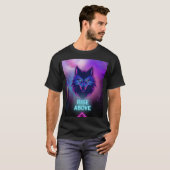 Cyber Neon Wolf – Alpha Spirit in een futuristisch T-shirt (Voorkant volledig)