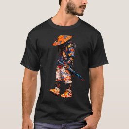 Cyber Ninja Paletmes Neon Oranje T-shirt