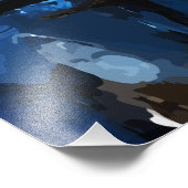 Cyber Ninja Palette Knife Neon Orange Impasto Foto Afdruk (Hoek)