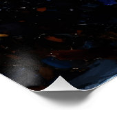 Cyber Ninja Palette Knife Neon Orange Impasto Perfect Poster (Hoek)