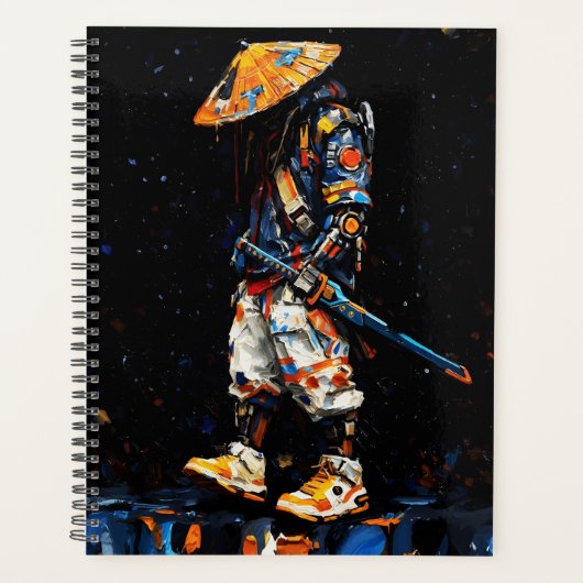 Cyber Ninja Palette Knife Neon Orange Impasto Planner (Voorkant)