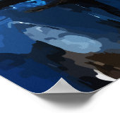 Cyber Ninja Palette Knife Neon Orange Impasto Poster (Hoek)