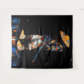 Cyber Ninja Palette Knife Neon Orange Impasto Wandkleed (Voorkant (horizontaal))
