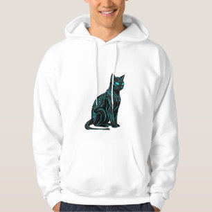 Cyber Nyan Futuristische Cyberpunk Kat Gamer Kledi Hoodie