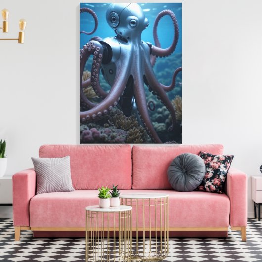 Cyber Octopus canvas print (Insitu (Woonkamer))