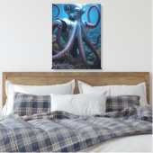 Cyber Octopus canvasprint Canvas Afdruk (Insitu (Slaapkamer))