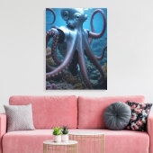 Cyber Octopus canvasprint Canvas Afdruk (Insitu (Woonkamer))