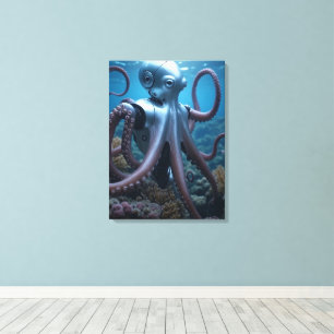 Cyber Octopus canvasprint Canvas Afdruk