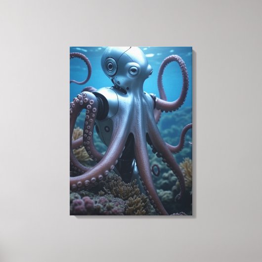 Cyber Octopus canvasprint Canvas Afdruk (Voorkant)
