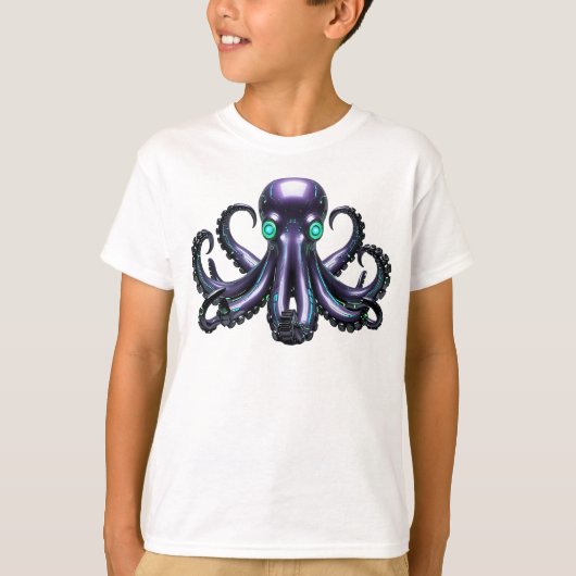 Cyber Octopus – futuristisch Zee T-shirt (Voorkant)