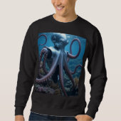Cyber Octopus mannen zwarte sweatshirt (Voorkant)