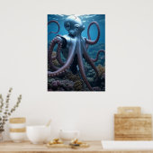 Cyber Octopus matte poster (Keuken)