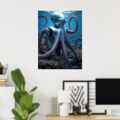 Cyber Octopus matte poster (Thuiskantoor)