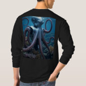 Cyber Octopus men black long sleeve T-shirt back (Achterkant)