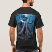 Cyber Octopus men black T-shirt back (Achterkant)