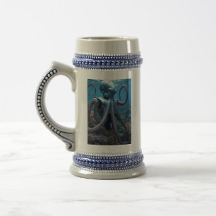 Cyber Octopus rechterhand blauwe stein Bierpul