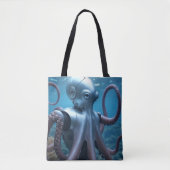 Cyber Octopus shoulder tote bag (Voorkant)