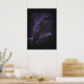 Cyber-Omen, Raven Crow Matrix Abstracte Kunst Poster (Keuken)
