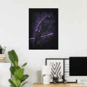 Cyber-Omen, Raven Crow Matrix Abstracte Kunst Poster (Thuiskantoor)