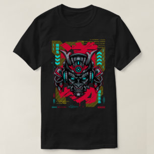 Cyber Oni Masker - Japanse Techwear Gouden Editie T-shirt
