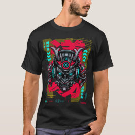 Cyber Oni Masker - Japanse Techwear Gouden Editie T-shirt