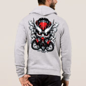 Cyber Oni: Smoke Warrior Mask Hoodie (Achterkant)