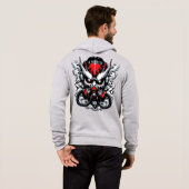 Cyber Oni: Smoke Warrior Mask Hoodie (Achterkant volledig)