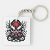 Cyber Oni: Smoke Warrior Mask Sleutelhanger (Achterkant)