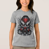 Cyber Oni: Smoke Warrior Mask Tri-Blend Shirt (Voorkant)