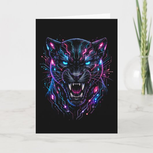 Cyber Panter Feestdagen Kaart (Voorkant)